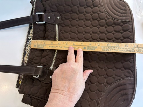 Vera Bradley große Umhängetasche Tasche einfarbig Espresso braun gesteppt Mikrofaser - Bild 11 von 13