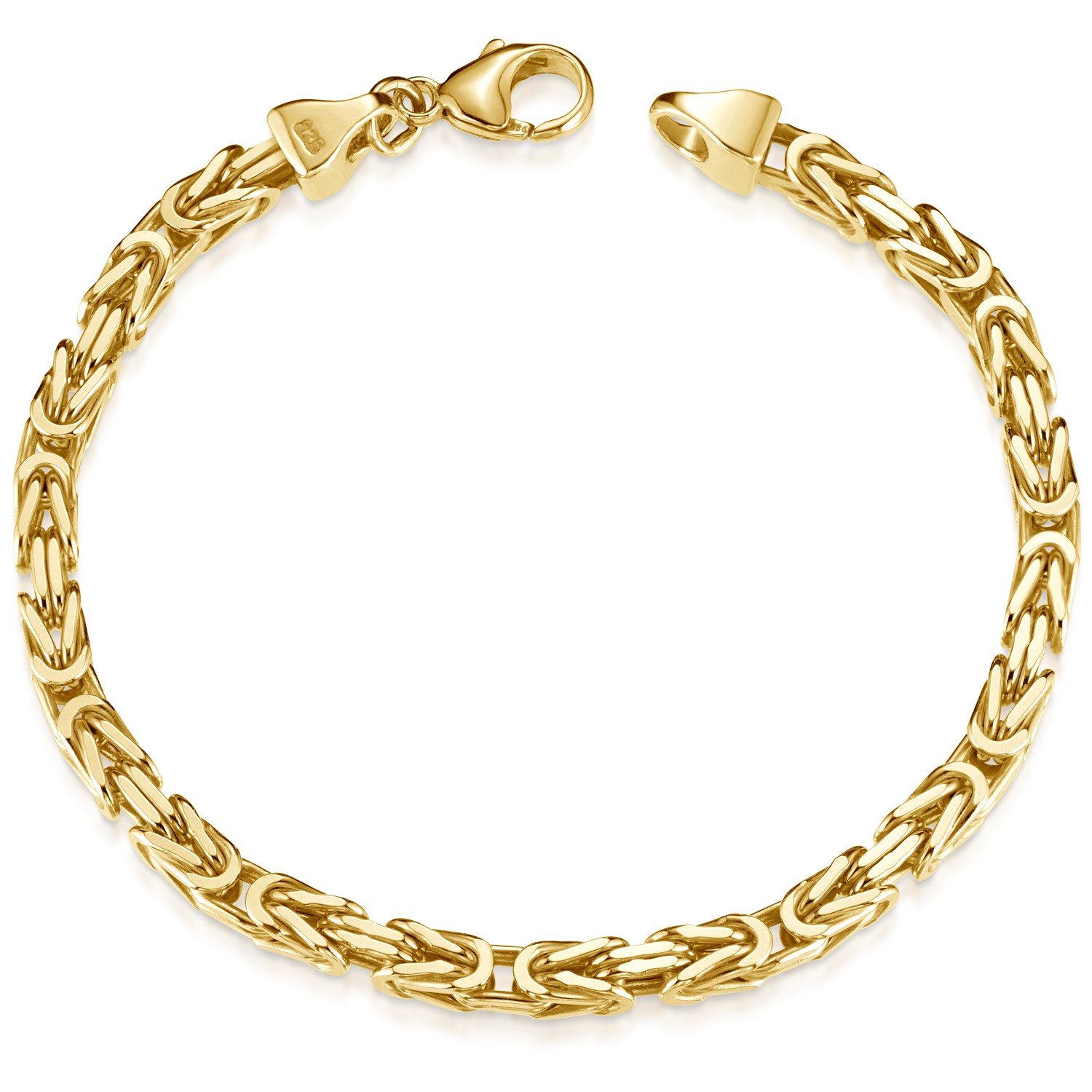 MATERIA cadena real pulsera de oro 5mm hombre plata 925 chapada en oro 19 - 24cm
