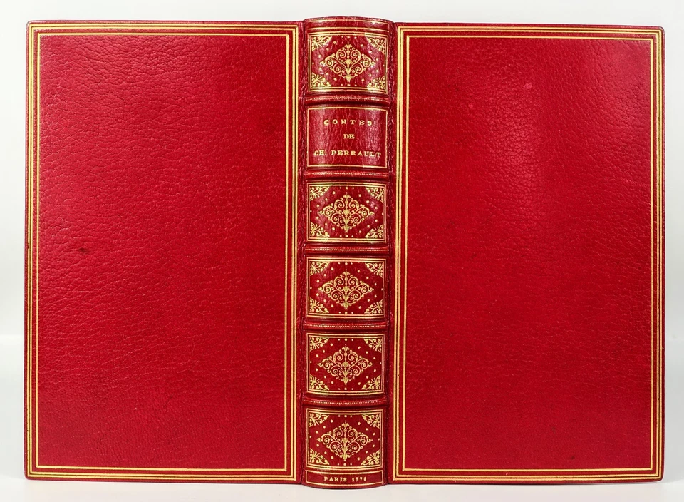 📖 CONTES de CHARLES PERRAULT-FÉES-1876-RELIURE PLEIN MAROQUIN SIGNÉE-2/2 VOL - Photo 2/4