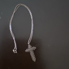 Vintage Coppercraft Guild Cross Necklace, 18in Cable Chain