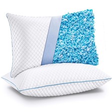 VVZ Cooling Bed Pillows Standard Size Set of 2,Shredded Memory Foam Pillows with