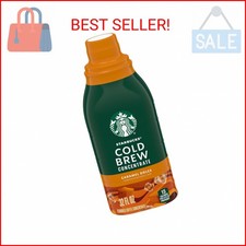 Starbucks Cold Brew Coffee Concentrate, Caramel Dolce Flavored Iced Coffee, 32 f