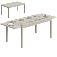 Gartentisch Ausziehbarer 154/214 X 85 Cm Aluminium Esstisch FüR 8-10 Personen
