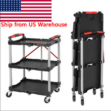 Foldable Utility Cart 360 Swivel Wheels with Brakes Ergonomic Handle