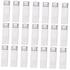  24 Tiny Jars with Aluminum Screw Lids 15ml Small Glass Bottles Clear Mini 