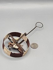 Vintage Metal Push Pull Toy, Primitive Horse Wheel