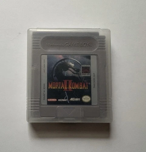 Nintendo Game Boy Mortal Kombat II game cartridge with protective case