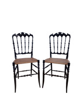 Coppia di sedie  chiavarine in faggio ebanizzato - sedie ultraleggere -primi 900