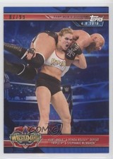 2019 Topps WWE Road to Wrestlemania Blue 87/99 Kurt Angle Ronda Rousey HOF uk2