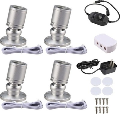 4X Mini Spotlights Display Light for Plants Jewelry Showcase Display Warm White