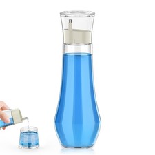 BTIFU Glass Mouthwash Dispenser for Bathroom, 8.8 oz Ounces, White 1P