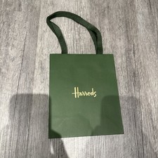 HARRODS green Gift Bag - Small - 21.5 x 18 x 9 cm