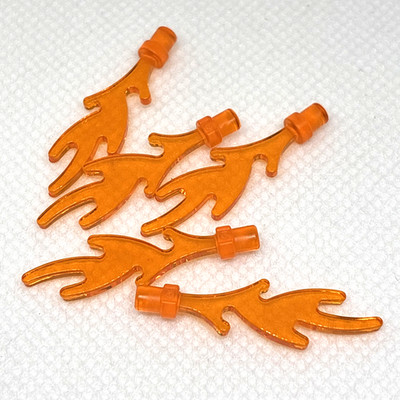 LEGO Parts - Trans-Orange Wave (Flame / Seaweed / Water) - No 6126b - QTY 5