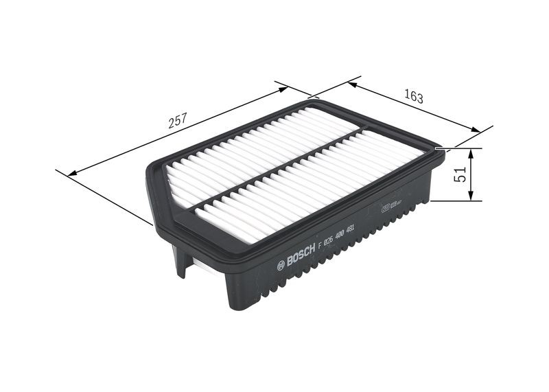Bosch Paper Air Filter Insert S0481 OEM for Hyundai i30 & Kia Cee'd / Pro Cee'd - Image 17