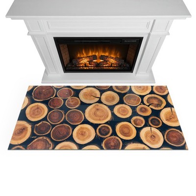 Glasbodenplatte Kaminofen Bodenschutz Funkenschutz Holzkisten-Optik 120 x 60 cm