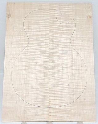 Figured 3A Curly Maple Droptop Glued Guitar Luthier Wood (21'' x 15-3/4'' x 7/16'')