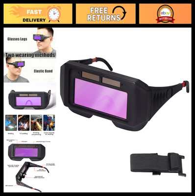 Auto Darkening Welding Goggles - Solar Powered, Adjustable Shade, 2 Sensors for