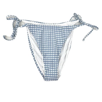 Andie Swim String Bikini Bottom Womens XL Tie Sides Gingham Pool Blue Swimsuit