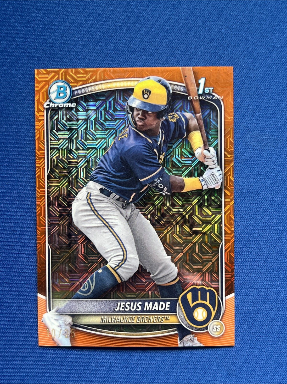 2025 Bowman Jesus Made 1st Orange Mojo /25 Silver Pack BCP-50 #’d 10/25