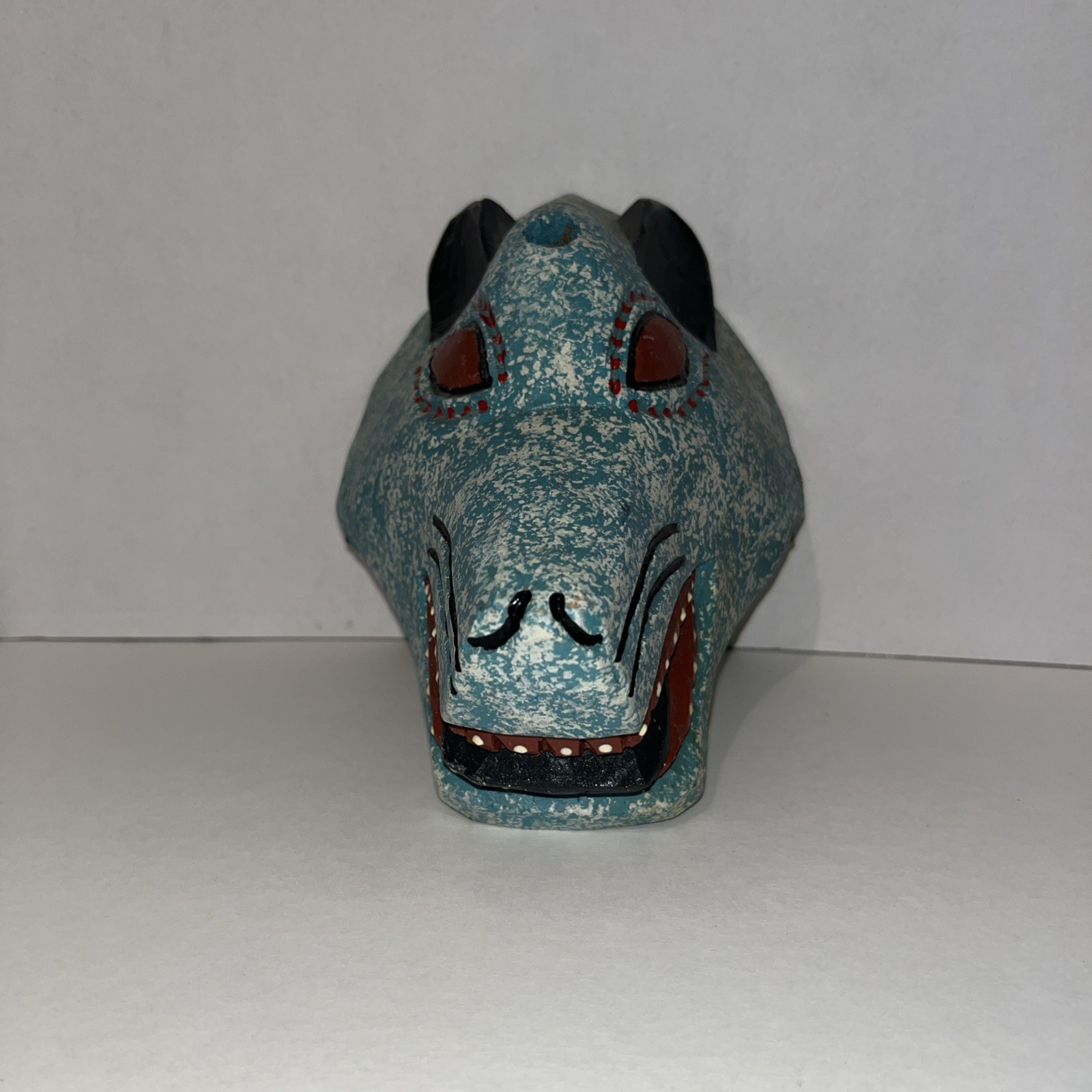 Vintage Guatemalan Folk Art Wall Mask Hand Carved Wood