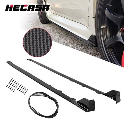 HECASA Side Skirts For Subaru WRX / WRX STi 2015-2021 ABS Carbon Fiber Look Pair