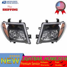 For 2005-2008 Nissan Frontier 05-07 Pathfinder Black Halogen Headlights Lamps
