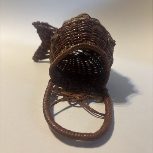 Wicker Woven Fish With Pocket Wall Hanging Vibrant Colors 11” - Picture 3 of 8
