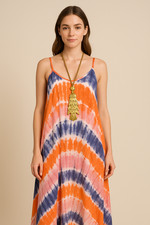 THE BUNGALOW Dress 36 Maxi India BOHO TIE-DYE Print ARCHITECTURAL Lagenlook Tent