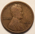 Lincoln cent; 1915 S circulated; clear date and MM