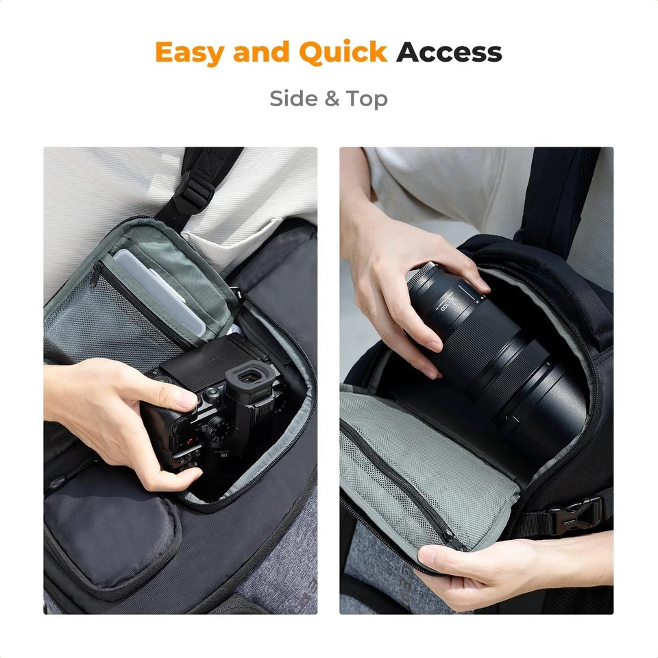 K&F Concept Camera Backpack Large Capacity Bag for Photographers Canon Nikon DJI - Image 4 of 4