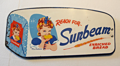 1950s Sunbeam Bread Screen Door Push Plate Only Less Bar Porcelain 1950s Sunbeam Bread Screen Door Push Plate Only Less Bar Porcelain