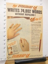 newspaper ad 1946 EVERSHARP capillary action ink pen writes 74802 words