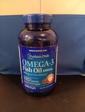 Puritans Pride Omega-3 Fish Oil 1000 Mg, 250 Count Heart Health Support EXP 9/26