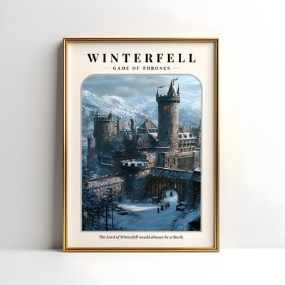 Game of Thrones Winterfell Poster 24x36 Unframed GOT Art Print Bookish Decor