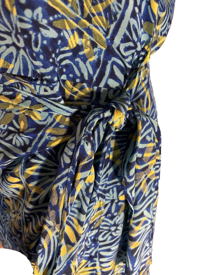 Vestido De Colección Spencer Jeremy Talla 10 Imitación Envoltura Sarong 100% Seda Floral Tropical Foto 4 de 4