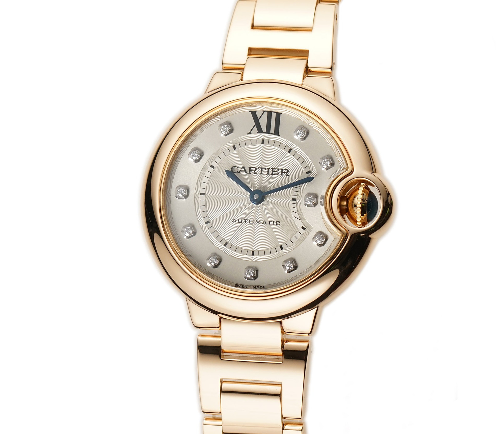 Cartier Ballon Bleu 18k Rose Gold Diamond Dial Automatic Watch WE902062 2020-image