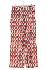 NVSCO Stoffhose Damen Hose Gr. DE 38 wollweiß-rot-blau Casual-Look