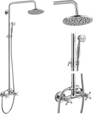 Polished Chrome Dual Function Rainfall Shower System with 8" Shower Head