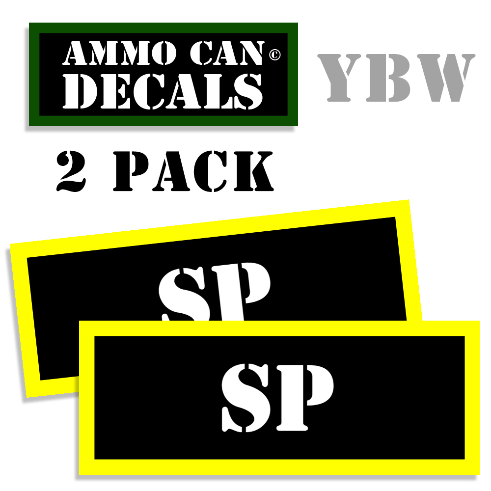 Custom SP Ammo Label Decals Box Stickers 2 Pack 3x1.15 Inches BLYW Design