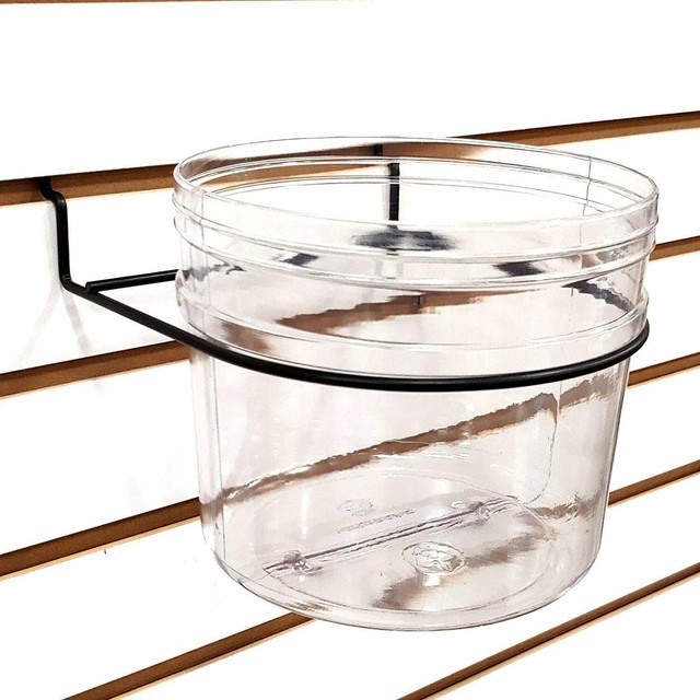 Pegboard & Slatwall Clear Bucket Display Bin, 6" H x 7" Diameter eBay