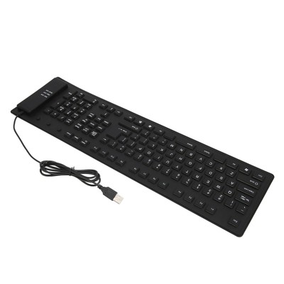 109 Keys Foldable Silicone Keyboard Quiet Waterproof Dustproof USB Wired Fle Hot