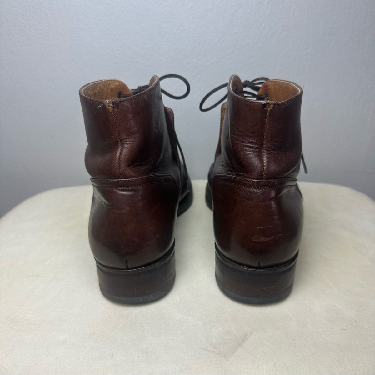 Dres Van Noten Men’s Vintage Brown Italian Leather Chukka Boots Estimated Sz 13 Dres Van Noten Men main image 4