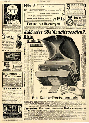 Kaiser- Portemonnaie Berlin Eismaschine Dresden Davidowitz Taschen-Uhr Berli1899