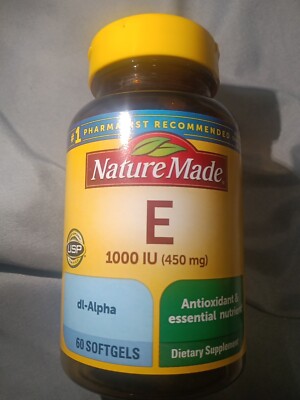 Nature Made Vitamin E 1000 IU (450 Mg) 60 Softgels