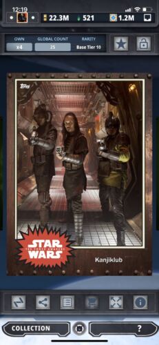Topps Star Wars Digital Card Trader Tier 10 - Rust Kanjiklub Base 4 - 25 cc - Picture 1 of 1