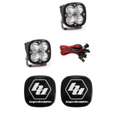 Baja Designs Squadron Racer Edition Pair Spot LED Light Kit & Rock Guard Black