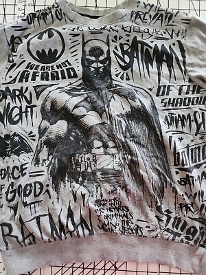 VTG Batman TM DC COMICS Gray Black Graffiti Dark Knight Sweatshirt Adult Large