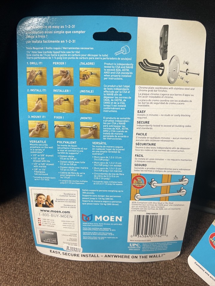 **NEW** Two Moen SecureMount Stainless Steel Grab Bar Anchors eBay