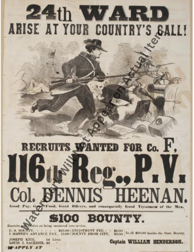 Civil War Recruitment Propaganda Poster Vintage Photographic Print 8.5x11"