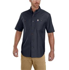 Carhartt Rugged Flex Relaxed Fit Midweight Canvas Shirt, Men Size Small SM, Navy